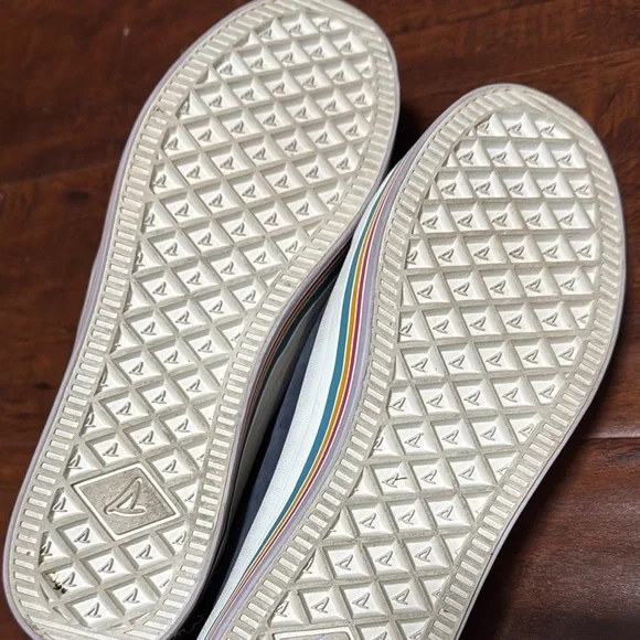 Sperry Navy Sneakers with Rainbow Sole 8.5 - Picture 6 of 7